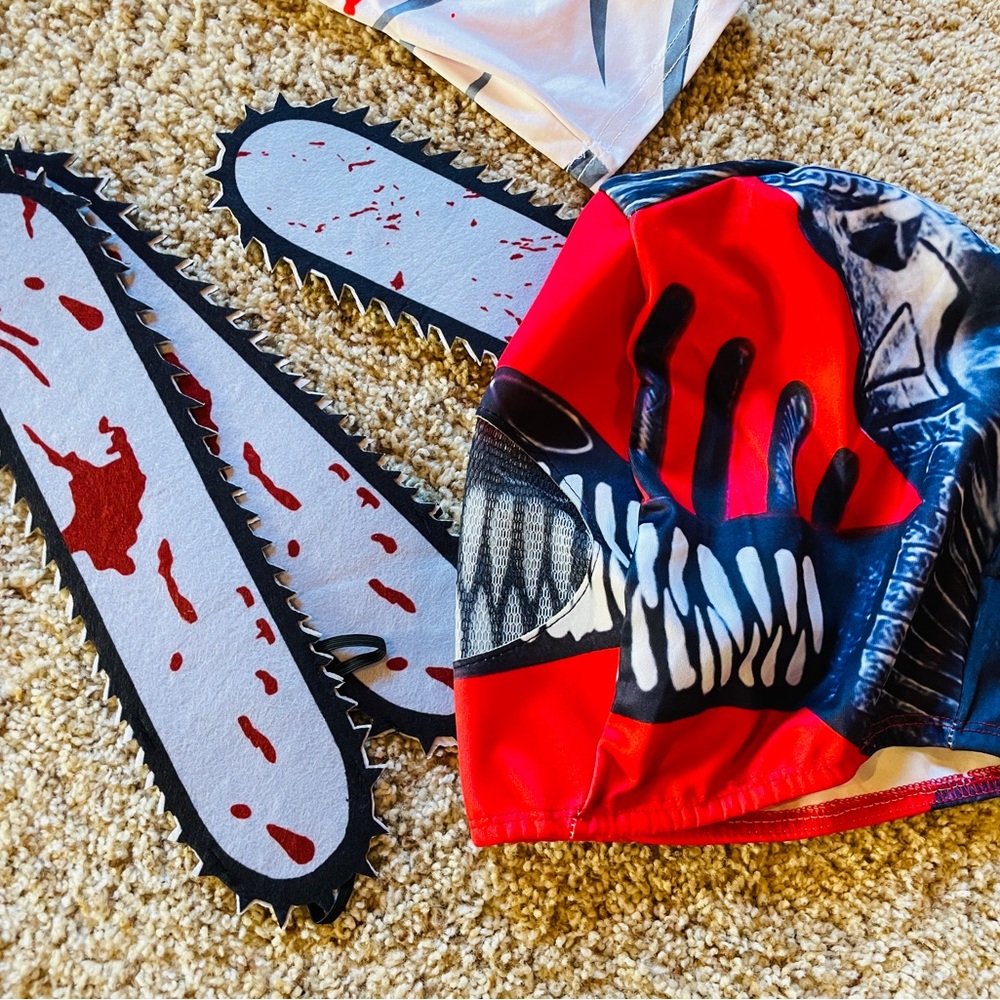 Kids Zombie Chainsaw Outfit with Red and Black Design - Picture 4 of 8